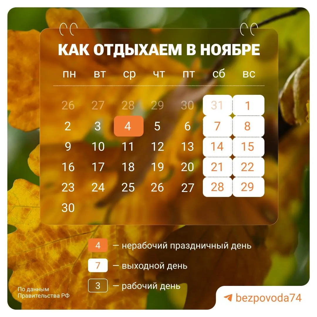 На следующей неделе ожидается укороченная рабочая неделя: 4 ноября — День народного единства. Ещё один повод выбраться на прогулку.
