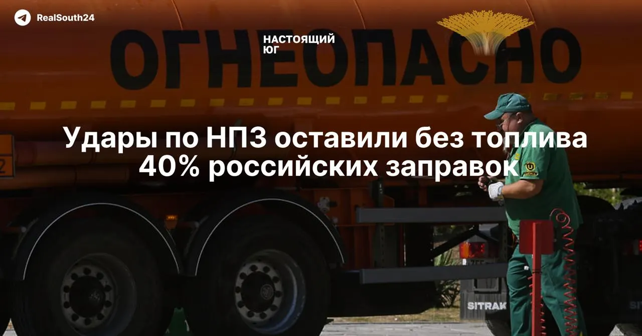 Удары дронов привели к остановке ряда НПЗ и сокращению выпуска бензина; независимые заправки остаются без стабильных поставок, оптовые цены растут, автовладельцев предупреждают о возможных лимитах и очередях.
