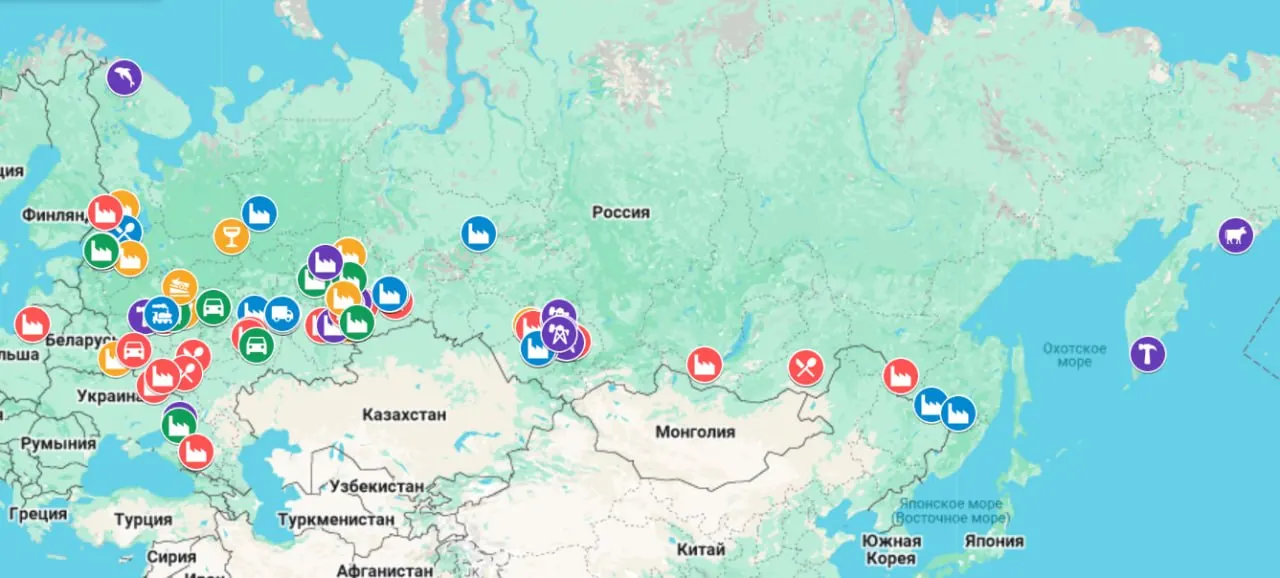 Интерактивная карта фиксирует остановки производств, задержки зарплат, простои и массовые увольнения по всей стране — от Калининграда до Камчатки.