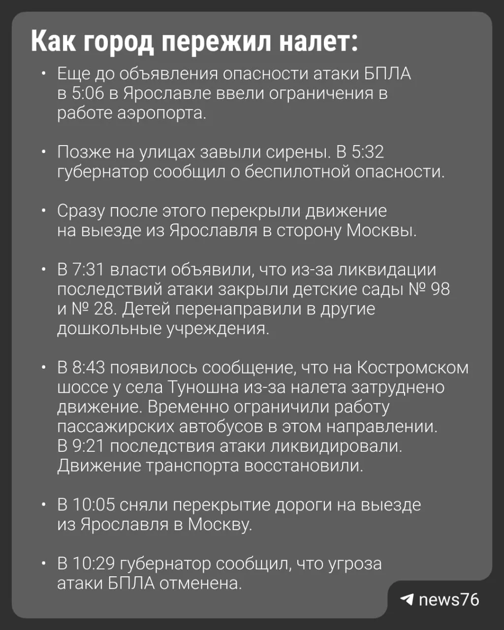 67 беспилотников атаковали город; обломки попали в автобус, погиб один человек и 27 человек пострадали.